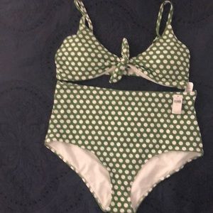 Aerie NWT high waist polka dot bikini